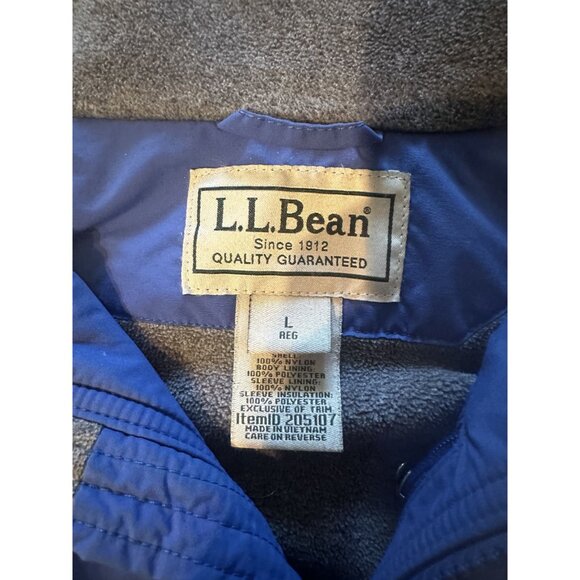L.L BEAN Vintage Men’s Fleece Lined Jacket Blue Size L Warm-Up Bomber Skiing - Picture 4 of 8